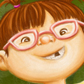 little girl, glasses, chalkboard, funny hair, missing teeth, tooth fairy, Nina Mata illustrations